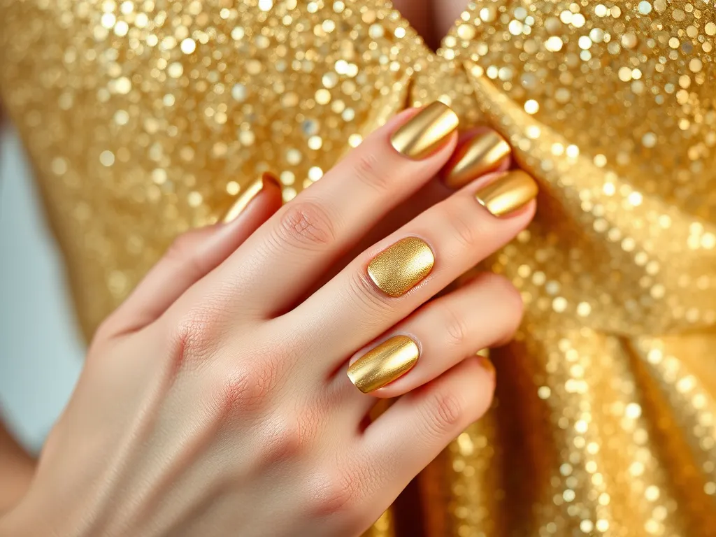 Jakie paznokcie do złotej sukienki?